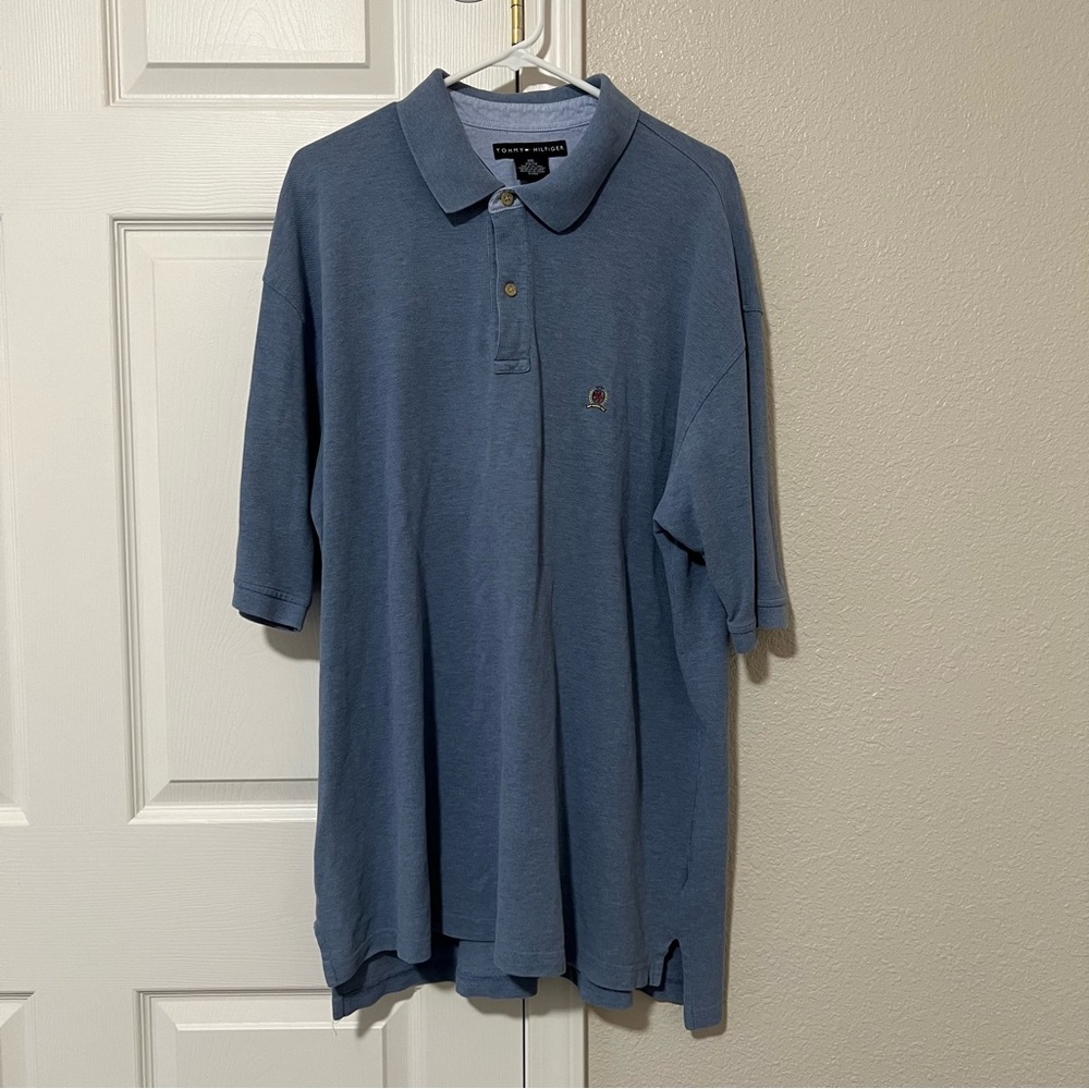 Men’s Y2K Tommy Hilfiger Embroidered Thick Cotton Polo - XXL